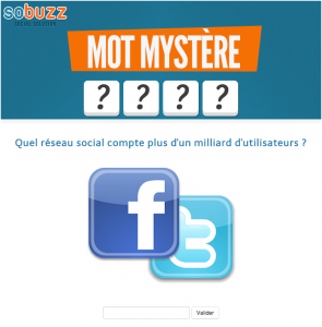 Jeu du mot mystère pour facebook