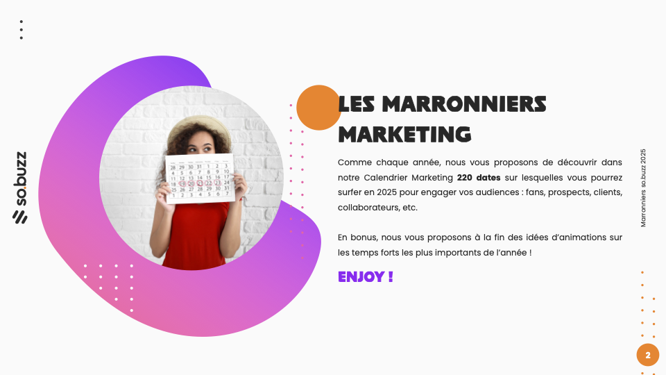 Les marronniers marketing 2025 de so.buzz avec 220 dates clés